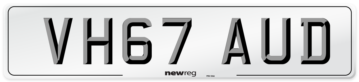 VH67 AUD Number Plate from New Reg